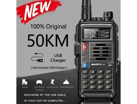81F6F4 2021 Novo Uv-S9 Transceptor de Rádio Walkie Talkie Mais Poderoso 10W 50Km Portátil de Longo Alcance para Preto Euro-X