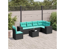 Conjunto de Jantar para Jardim com 7 Peças em Madeira de Acácia Maciça 150x200 cm VIDAXL