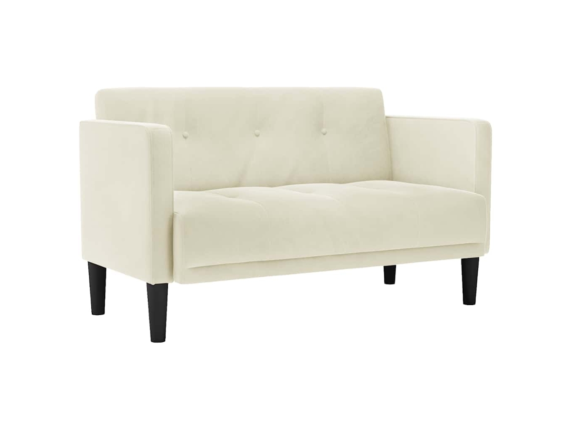 Sofá Loveseat Vidaxl Creme Veludo