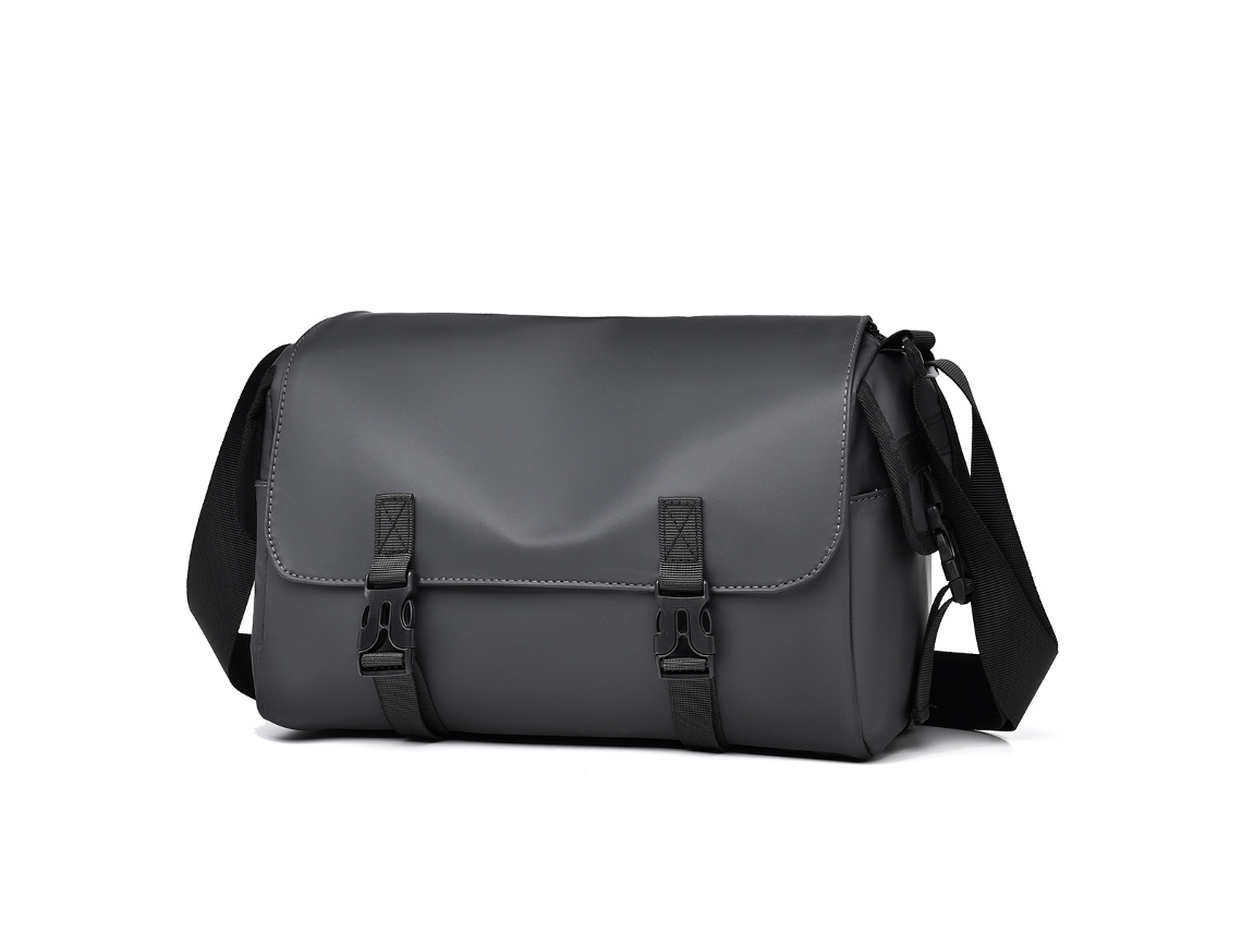 Bolsa Transversal Masculina Grande, Cinza, Repelente À Água, Simples, Elegante E Moderna, Com Grande Capacidade.