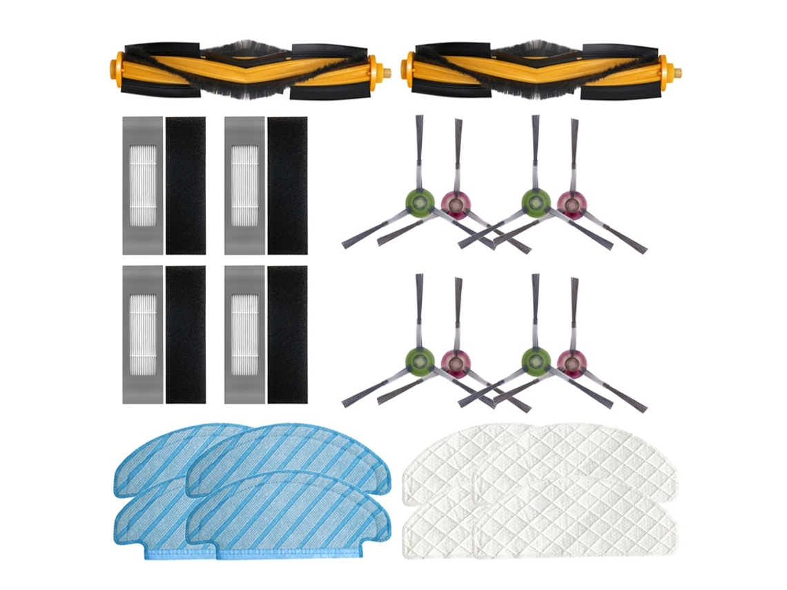 Ad-hepa filtro rolo escova mop panos para ecovacs deebot ozmo t8 aspirador de pó escovas laterais limpeza trapos descartáveis
