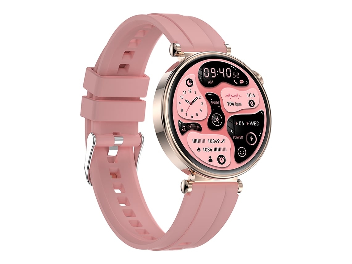 Smartwatch Feminino com Chamadas Bluetooth Tela Amoled de 1 32 Polegadas Vários Modos Esportivos e Design Moderno Rosa YEMAESRE