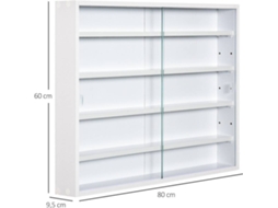 Vitrine de Parede HOMCOM 833-761WT (Branco - Melamina - 80x9.5x60 cm)