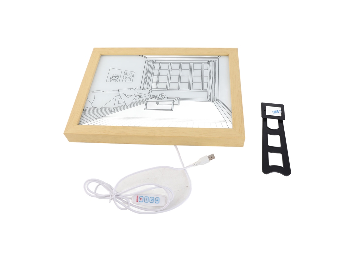 Luminária Led Quadro 3 Cores Usb Arte Moderna Quarto Sala