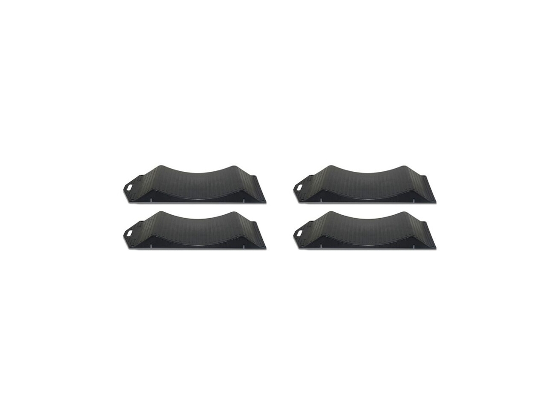 Kit com 4 Rampas Protetoras de Pneus Dispositivo de Proteção para Jantes de Automóveis e Reboques, Rampa Curva Antiderrapante (tire Saver)