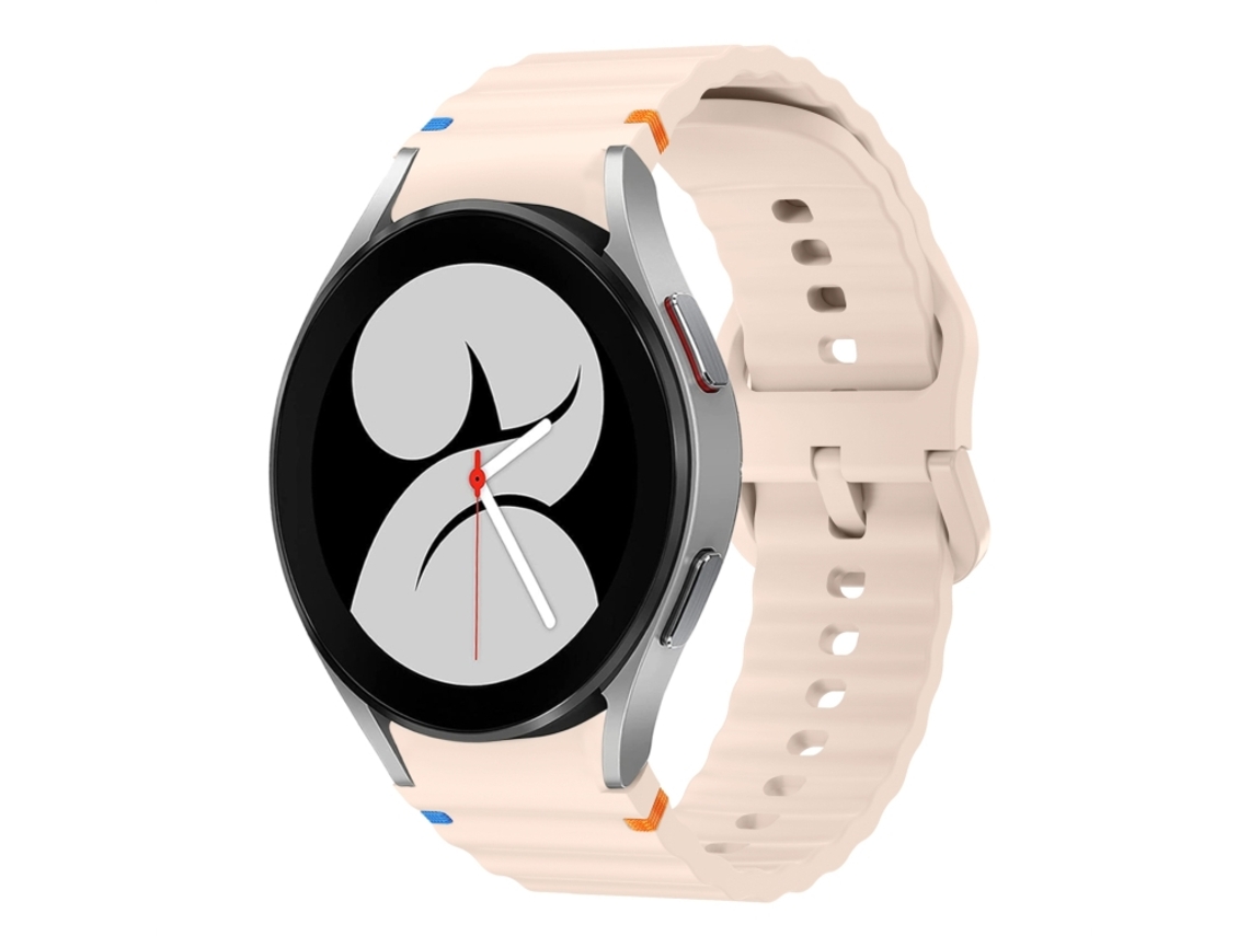 Bracelete para Samsung Galaxy Watch 4 Silicone Costurado com Padrão de Onda Rosa XIAOMOYU (40mm/44mm)