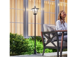 Conjunto De 2 Luminárias Solares De Jardim Com 2 Leds E Acendimento Automático, Pretas.