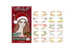 Tatuagens Temporárias de Natal Eelhope da Laxiscreed para Adesivos Faciais Divertidos e Decorativos