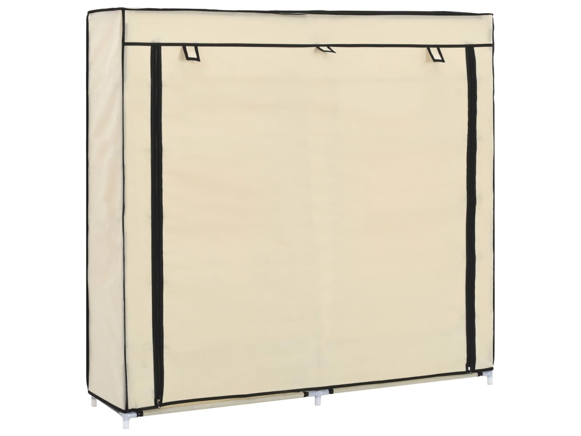 Sapateira Organizador com Cobertura 115X28X110 Cm Tecido Cor Creme