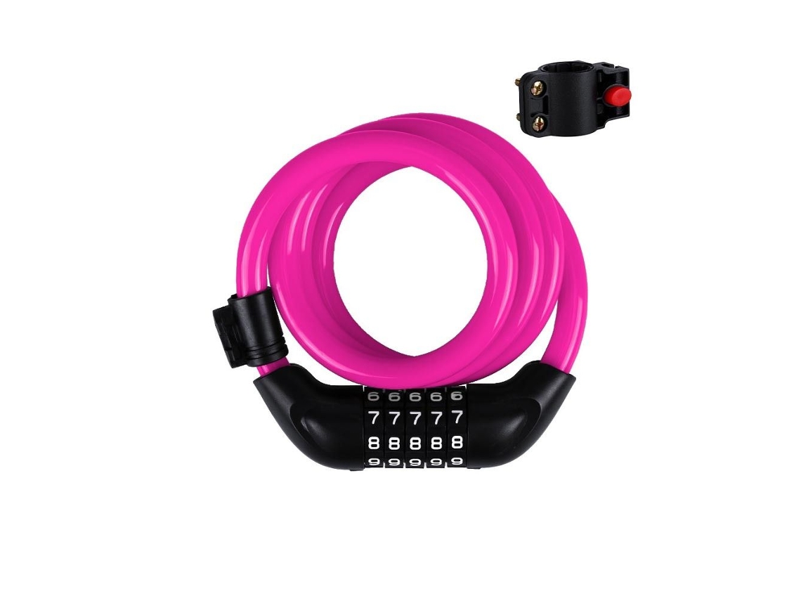 Cadeado de bicicleta com senha rosa Slowmoose