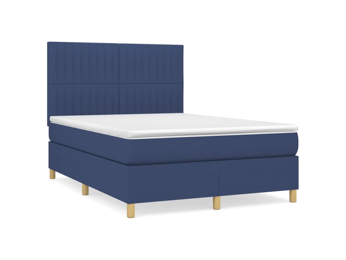 Cama com Molas/colchão 140x200 Cm Tecido Azul MAISON EXCLUSIVE