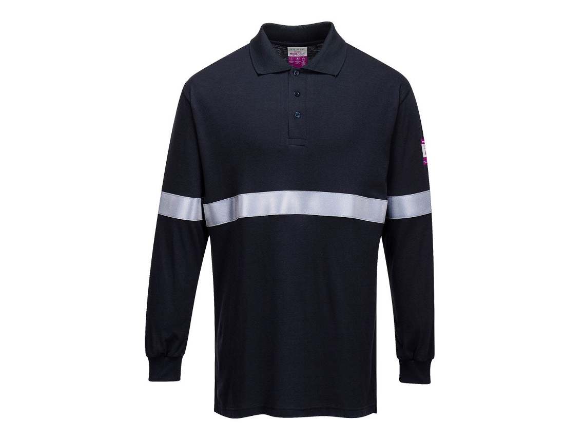 Polo De Manga Comprida Resistente A Chamas E Antiestática Azul Marinho / Xxxl