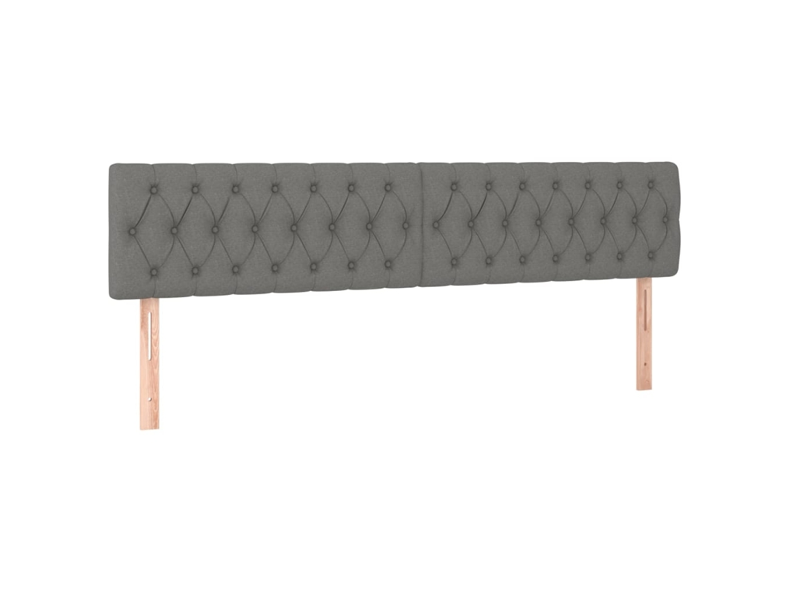 Conjunto de 2 Cabeceiras de Cama Tecido Cinzento Escuro MAISON EXCLUSIVE (90x7x78 cm)