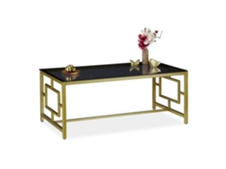 Mesa De Centro Em Preto E Dourado