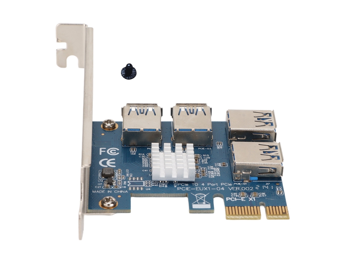 Placa Riser Pcie 1 Para 4 Com 4 Portas Usb 3.0 Adaptador De Interface Gráfica X4 X8 X16