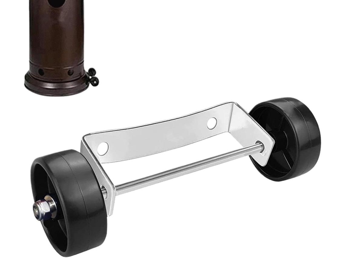 Aquecedor de Pátio em Aço Inoxidável, Kit de Substituição Móvel, Rodízio de Suporte Prateado, Base À Ferrugem, CHABERLU