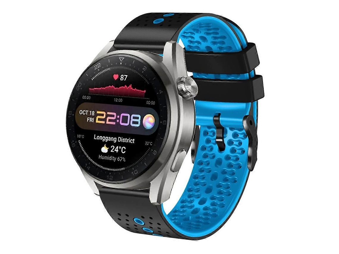 Pulseira De Silicone Perfurada Bicolor De 22 Mm Para Huawei Watch 3 Pro