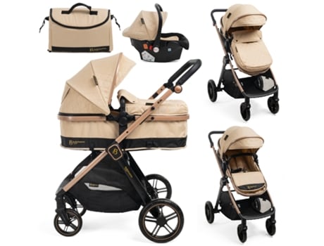 Carrinho de Bebé Trío 3 em 1 - 0-22 kg BEBELISSIMO - Iris - beige