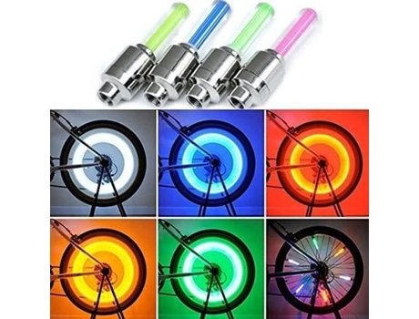 Conjunto De 8 Tampas De Válvula Led Luminosas Para Roda De Bicicleta Dlzaoao