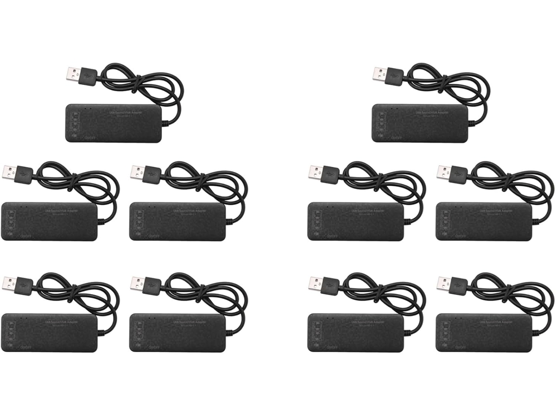 Hub Externo Usb 2.0 de 3 Portas com 10 Conectores, Adaptador de Placa de Som 7.1 Canais para Microfone. SFUSHOS