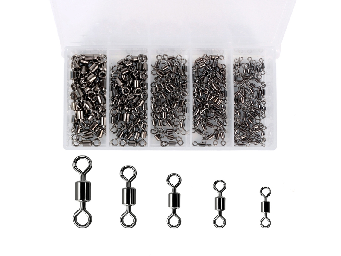 Conector de Linha de Pesca Rotativo Inox 200pcs