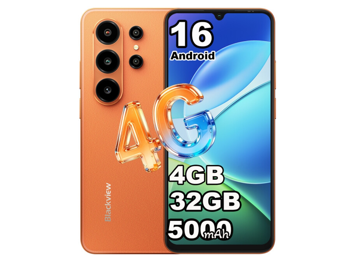 Smartphone Blackview Wave 10c 6.88" 4gb 128gb Android 16 5000mah 4g Laranja