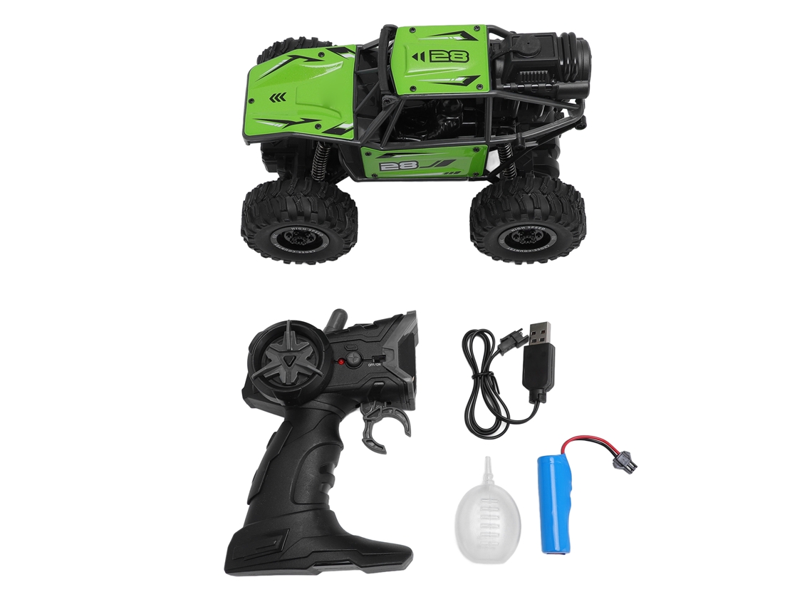 Mali carro de Brinquedo Controle Remoto 2.4g Off Road com Spray Liga Infantil Verde