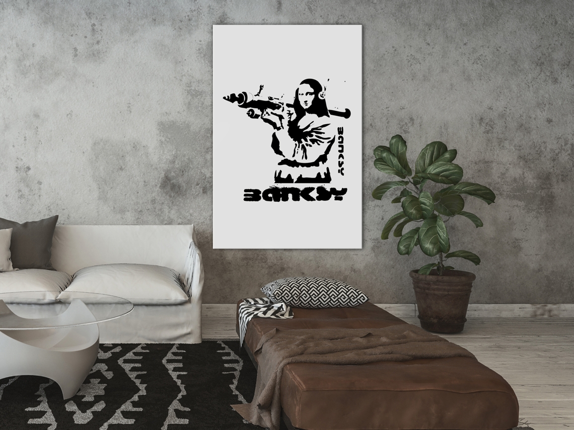 Quadro ARTGEIST Mona Lisa with a Bazooka (1 Part) Vertical (80x120)