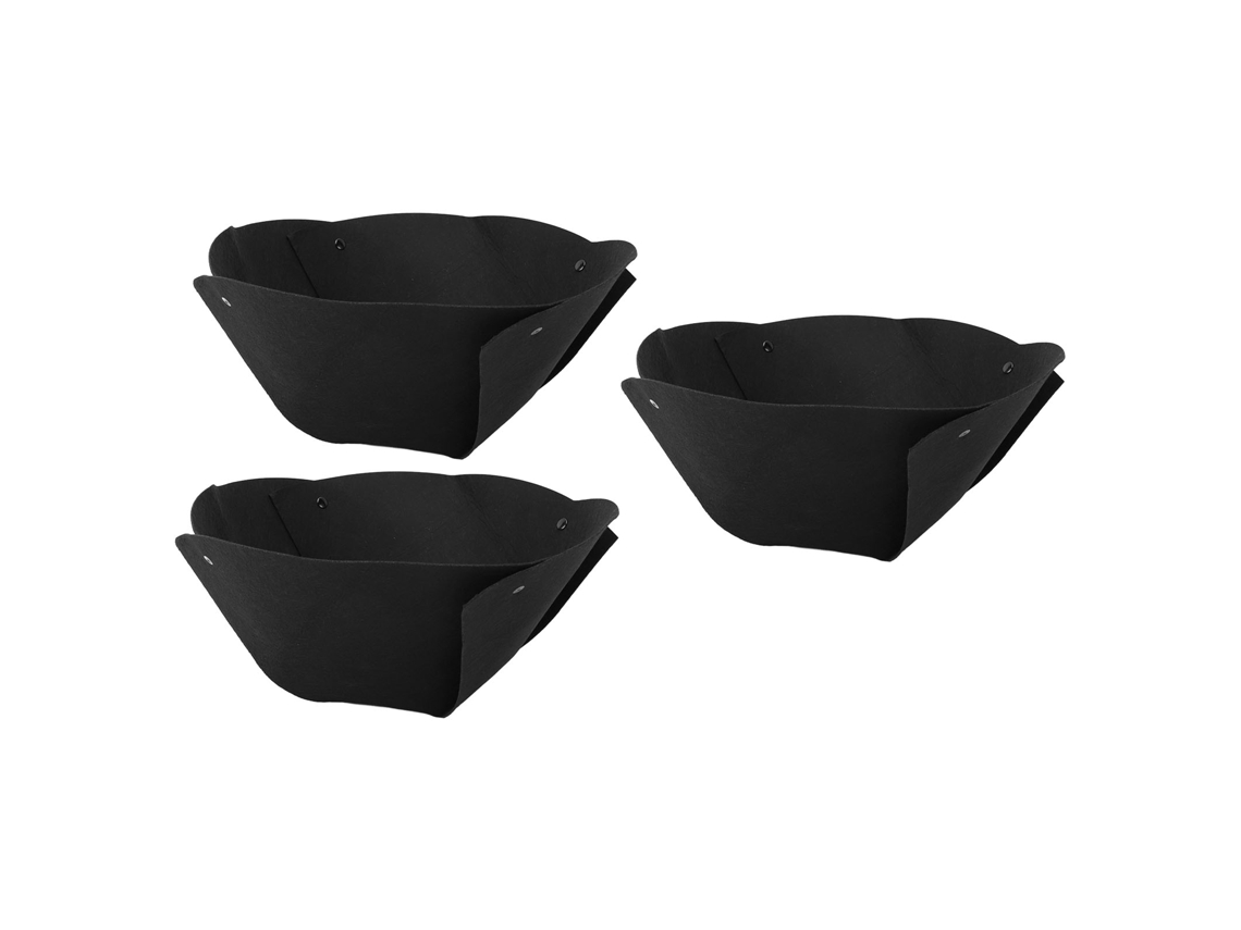 Forro De Vasos Meio Círculo 3pcs 16 Polegadas Preto Decoração