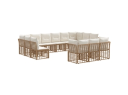 Maison Exclusive - Conjunto De Sofás Para Exterior Natural E Branco Creme