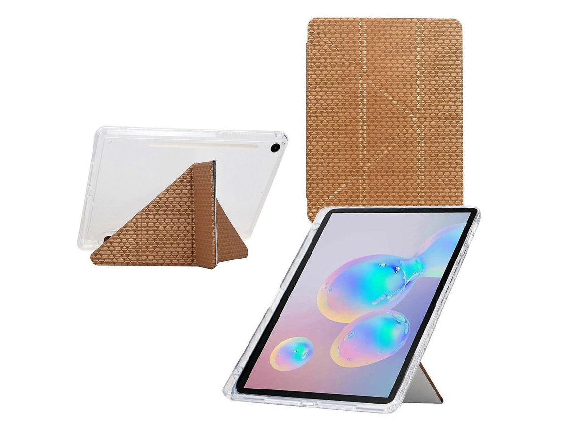 Capa de couro inteligente Webake para tablet com textura de pirâmide e dobra em Y