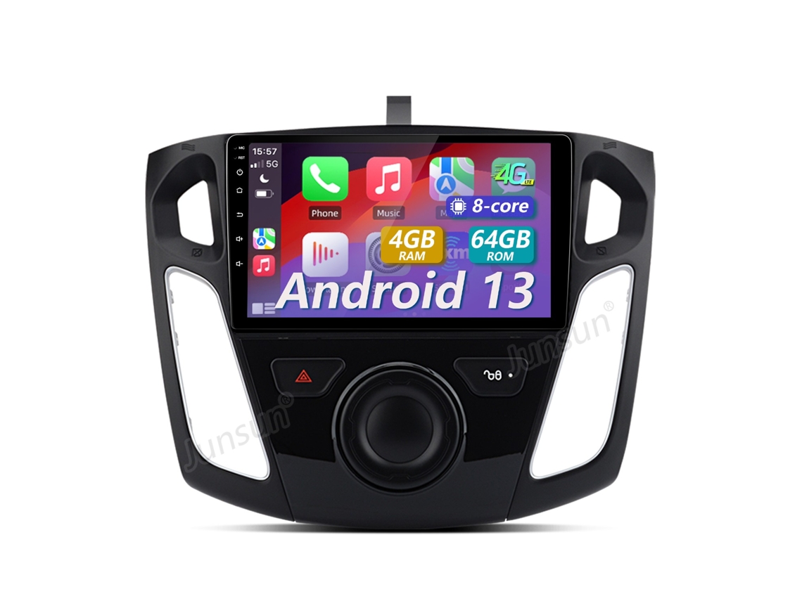 Para Ford Focus 2011 2019 Android 13 Rádio | 8 Core | 4gb 64gb | 9 Hd Ips | Carplay/android Auto Sem Fio | Dsp Áudio Junsun