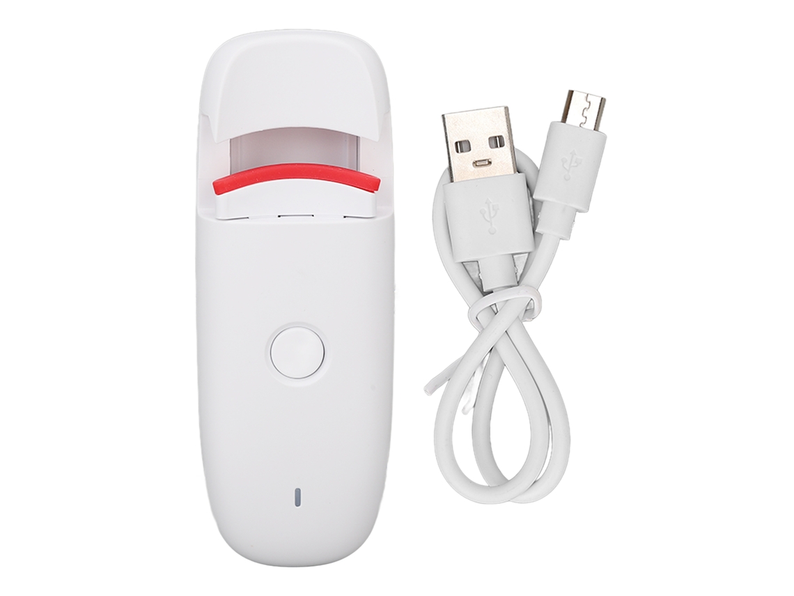 Curlador De Cílios Elétrico Aquecido Usb Recarregável Portátil Mini Estilo Duradouro Branco