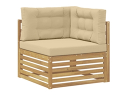 Maison Exclusive - Sofá De Canto Outdoor Madeira Sólida De Acácia Branco