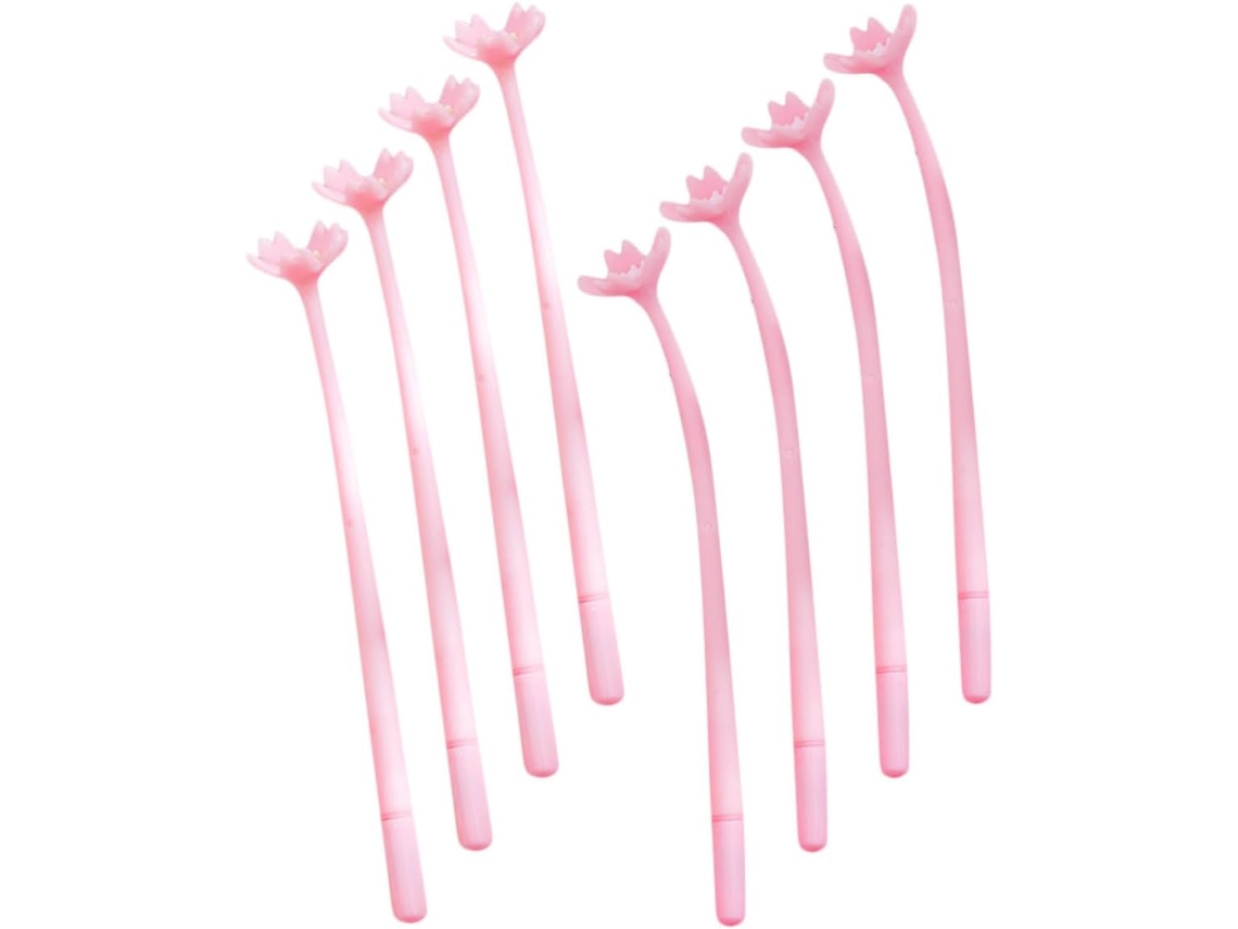 Canetas Em Gel Ciieeo 8 Com Estampa De Flor Cerejeira, Feitas Silicone