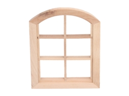 Rebe-ventanas Arco Miniatura Casa De Muñecas De Madera Con 6 Cristales, Muebles Pequeños Mini Casa De Muñecas