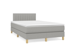 Vidaxl Cama Boxspring Com Colchão 120x190 Cm Tecido Cinzento-claro