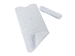 Relaxdays Tapete Para Banheira, Com Ventosas, Pvc, Crianças E Adultos, 97 X 39 Cm, Antiderrapante, Branco