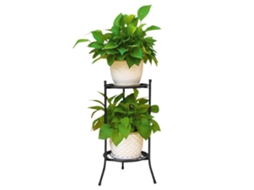 Suporte De Vasos De Plantas De Ferro Duas Camadas Interior Exterior