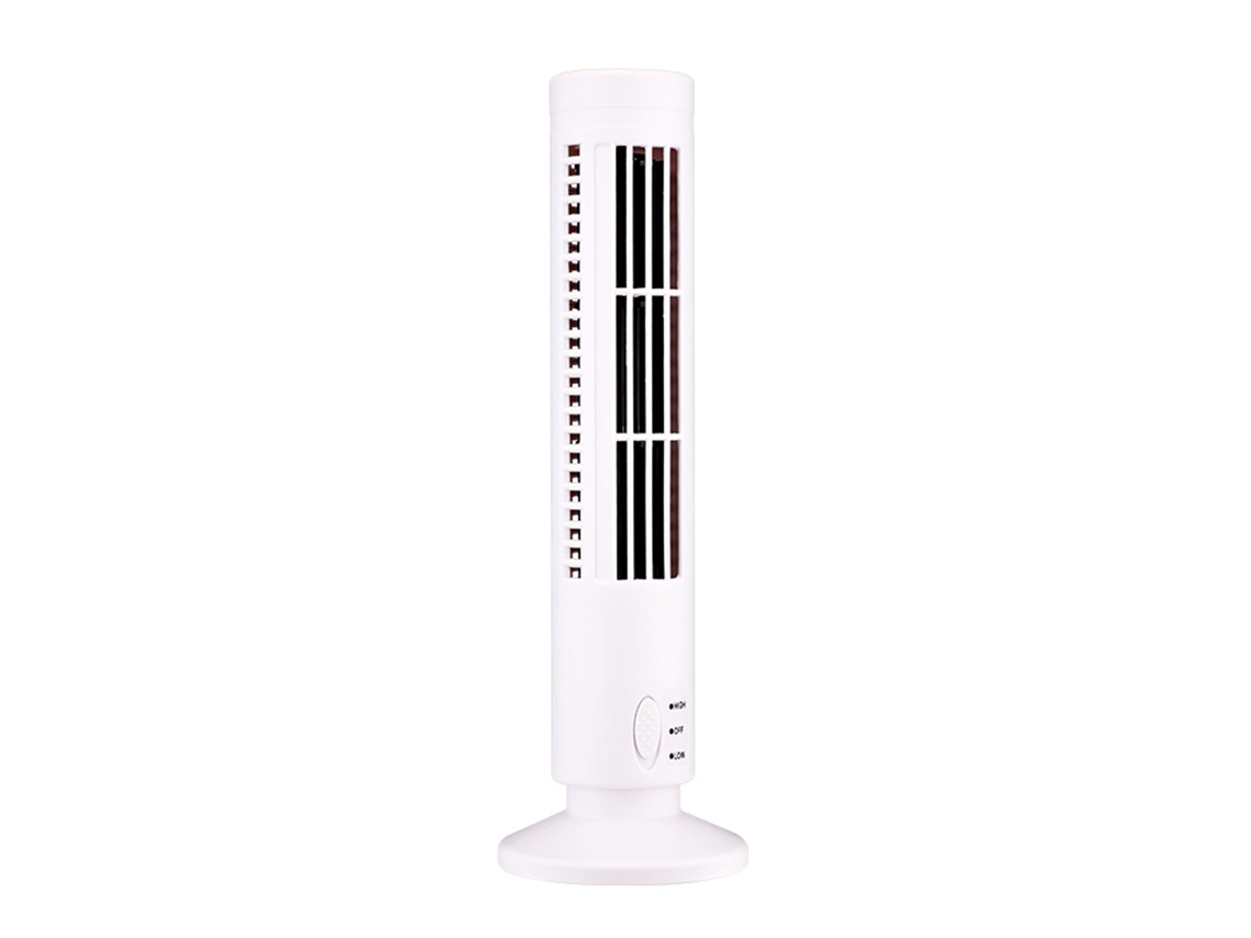 Ventilador Torre Sem Lâmina Usb Mini 2 Velocidades Branco