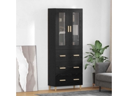 Vidaxl Buffê Com Gaveta Carvalho Preto 69,5 X 34 X 180 Cm