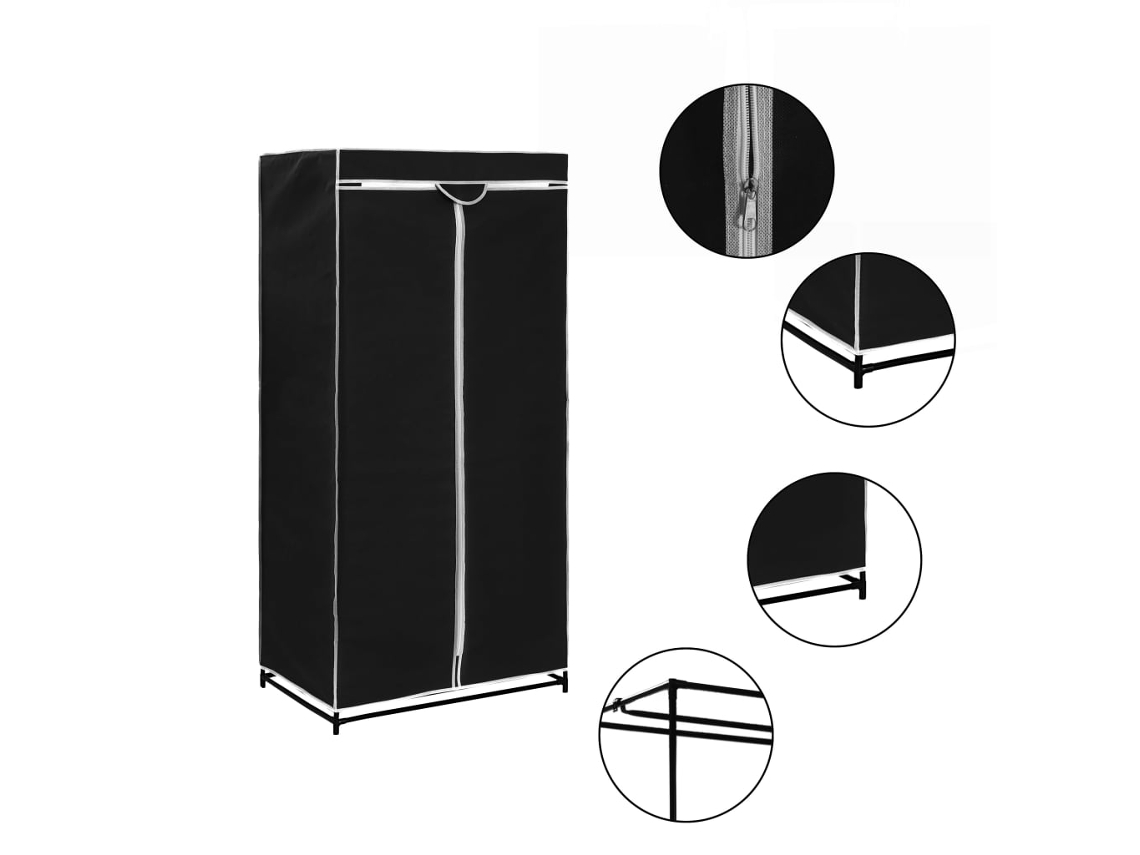 Guarda Roupa 75x50x160 Cm Preto DKD HOME DECOR