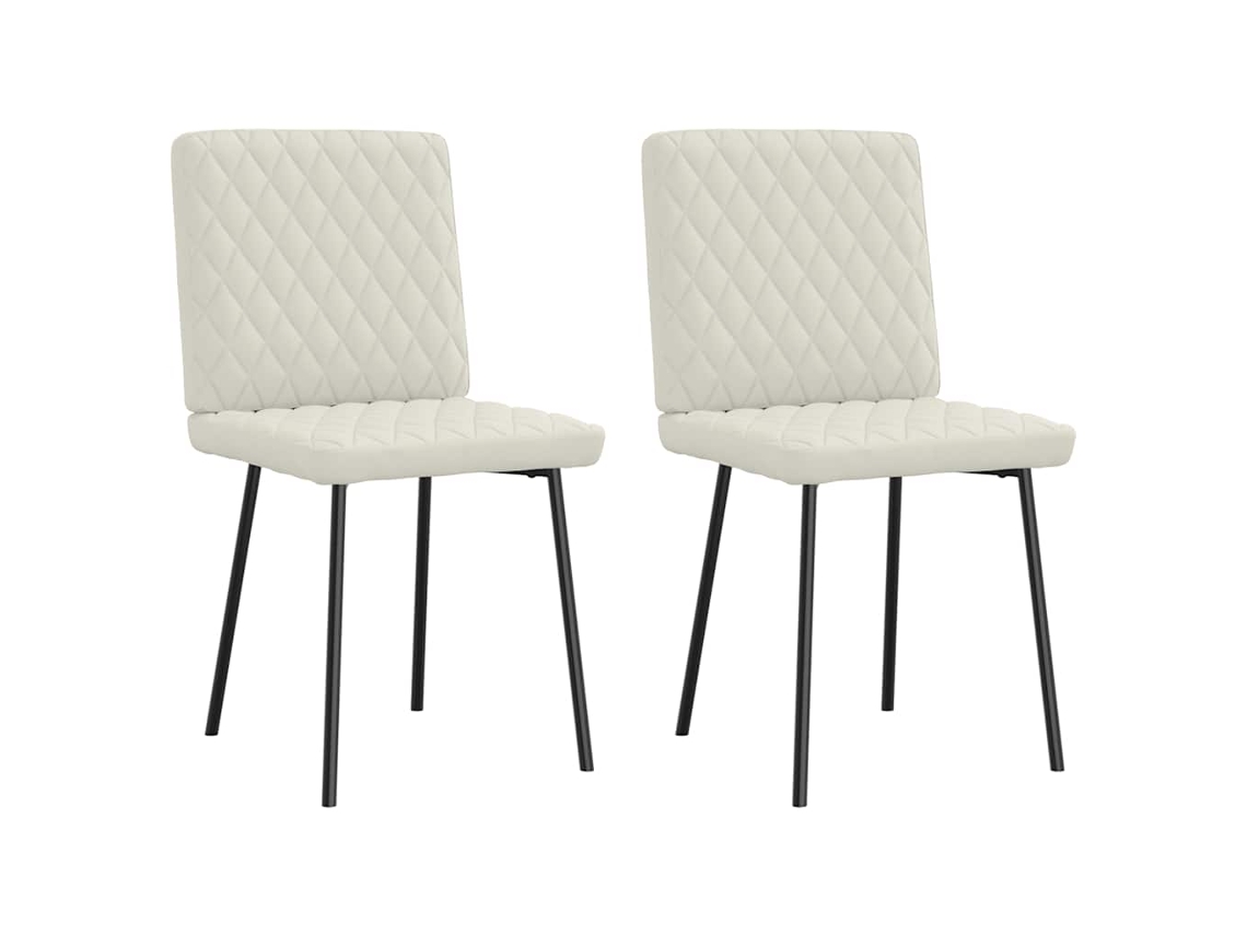 Vidaxl Cadeiras De Jantar 2 Pcs Veludo Cor Creme
