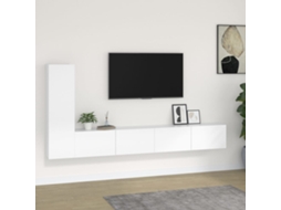 Vidaxl Conjunto Móveis De Tv 3 Pcs Madeira Processada Branco