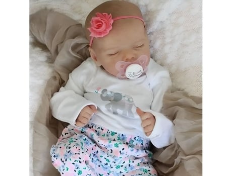 Boneca Reborn De Silicone - Não Especificado - 55 Cm - Olhos De Acrílico - Cabelos De Rayon Suave - Unissexo