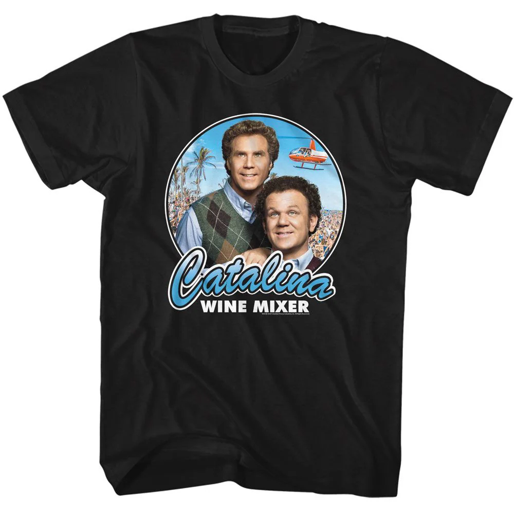 Unisex Adult T-shirt Rockinstone Step Brothers Catalina Wine Mixer Black Sizexxxl