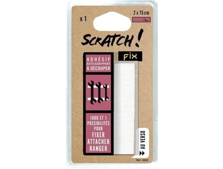 Fita Adesiva De Velcro 2 X 75 Cm Branca Scratch Fix