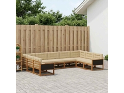 Vidaxl Conjunto De Sofás Para Exterior 9 Unid. Natural E Bege