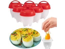 Cozinhe Ovos Duros Sem Casca com Copos de Silicone Antiaderente 6 peças