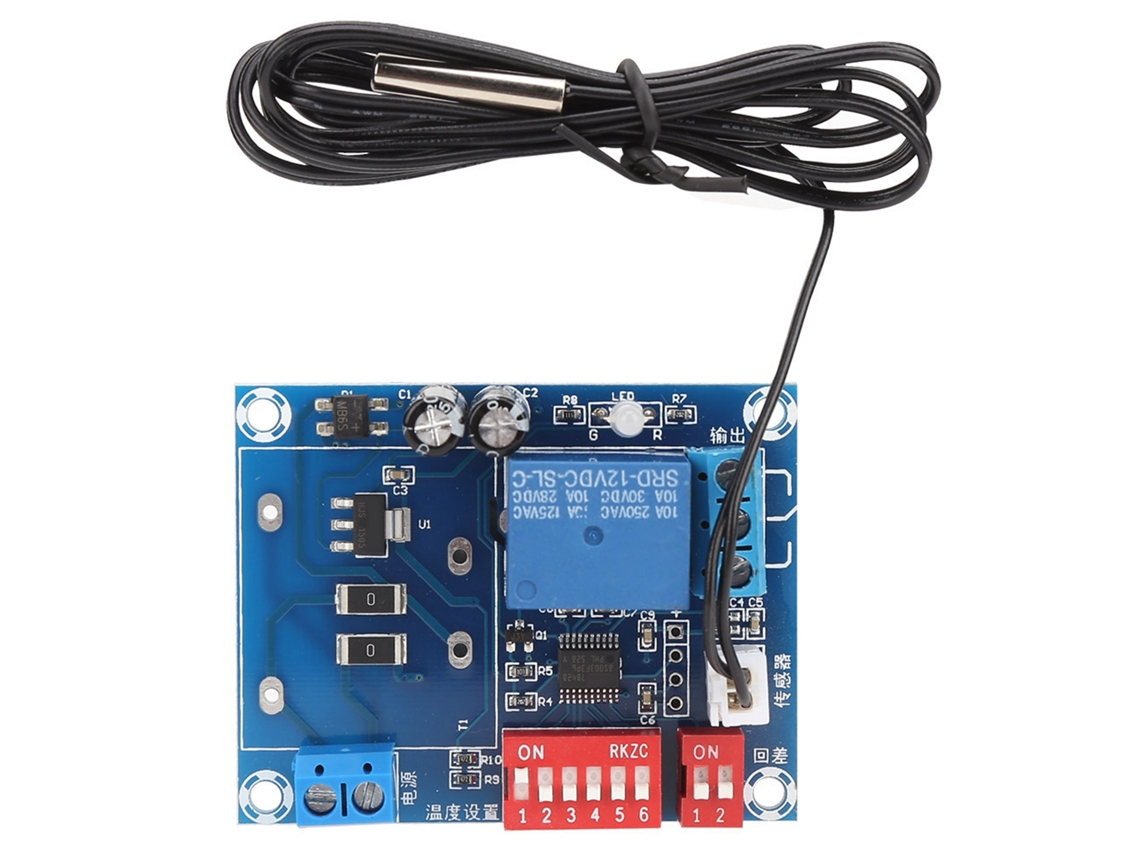 Interruptor De Controle De Temperatura Ajustável Termostato Xh W1705 12v Com Alça De Precisão